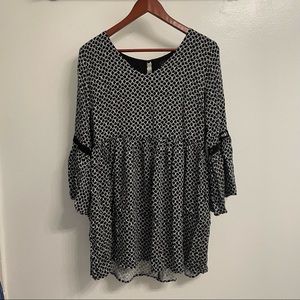 MINKPINK black and white long sleeved babydoll dress